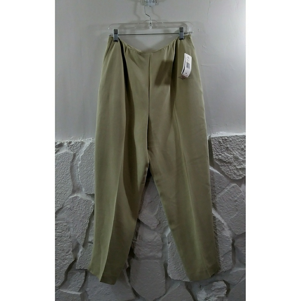 🔵Jones New York Silk Slacks Sz 14 NWT